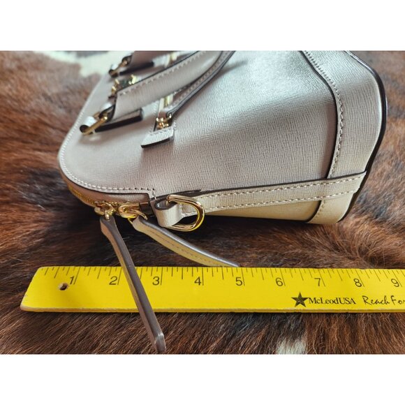 Dooney & Bourke Saffiano Domed Zip Satchel in Ecru EXCELLENT - Picture 5 of 10